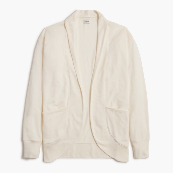 J Crew Factory Womens Knit Wrap Cardigan Sweater CB470 Size Medium In Ivory NWT - Picture 1 of 9